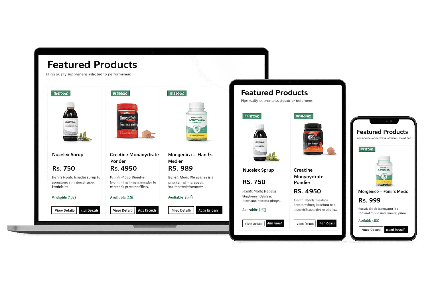Full E-Commerce Supplement Store with AI Integration Search and AI Adviser